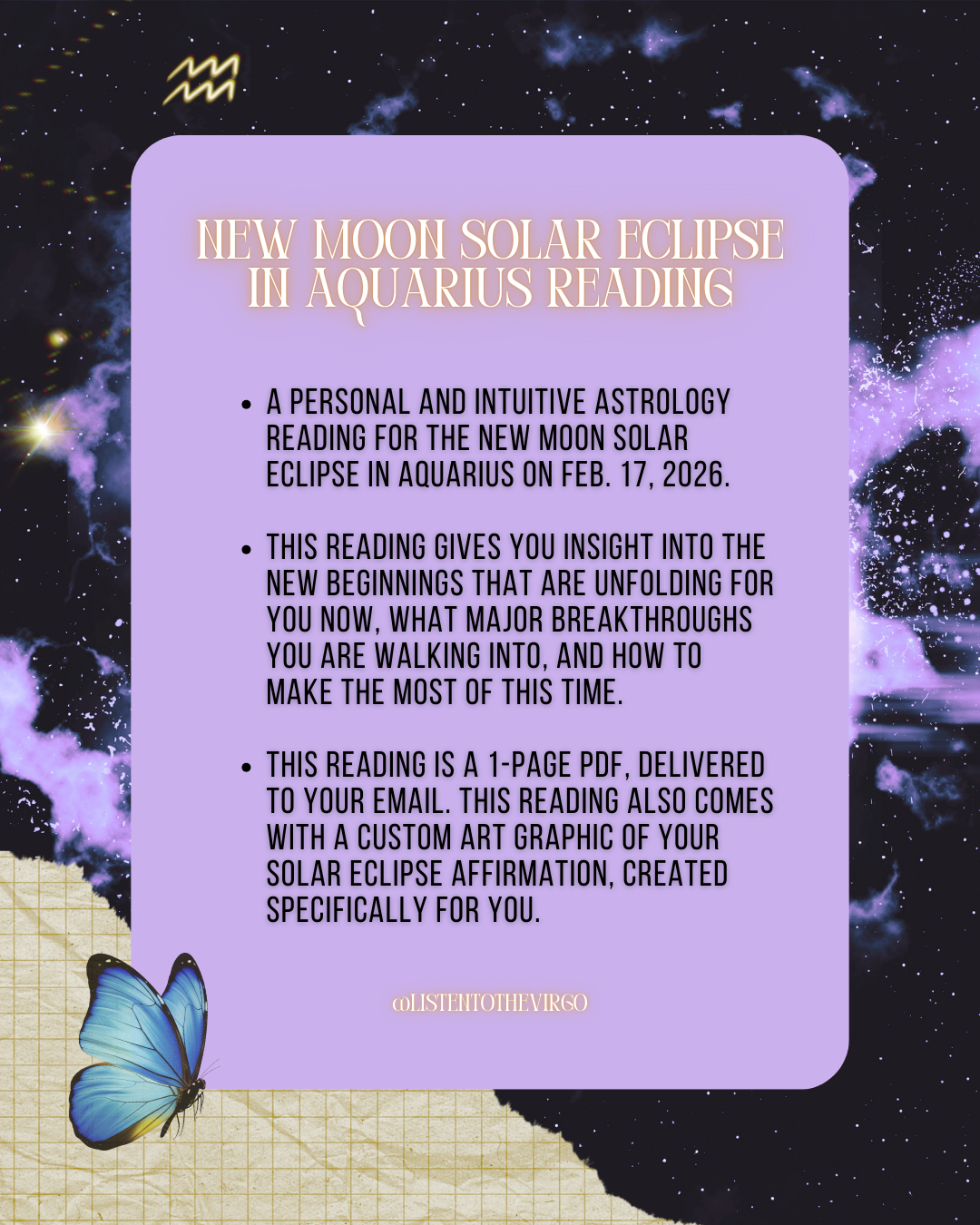 New Moon Solar Eclipse in Aquarius Reading